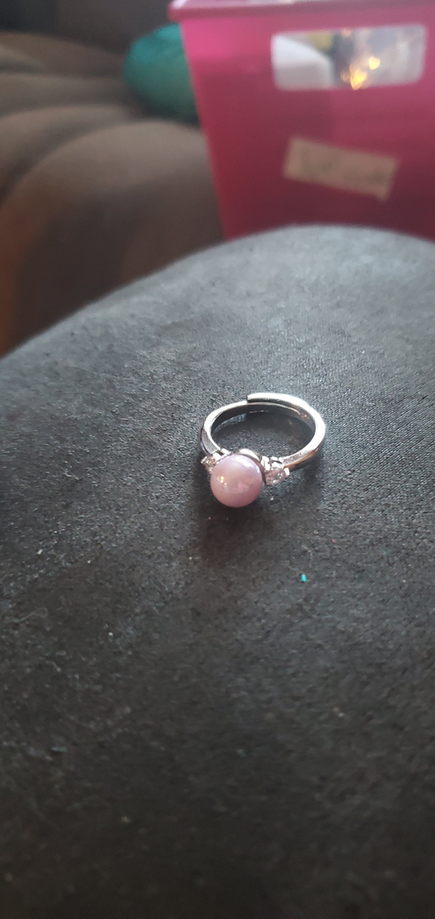 candy iridescent acrylic Pearl Ring 5079 adjustable