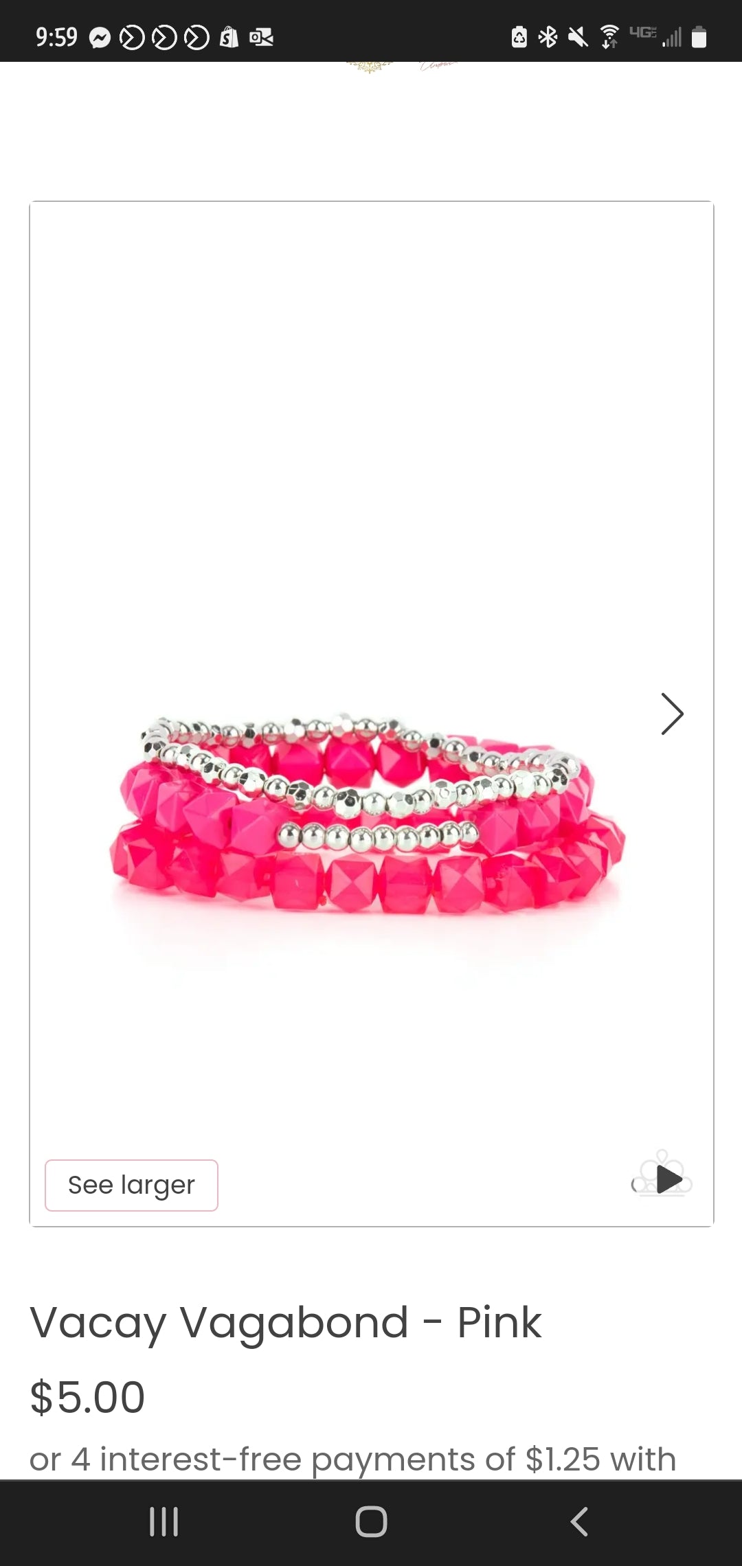 Pink layered bracelet
