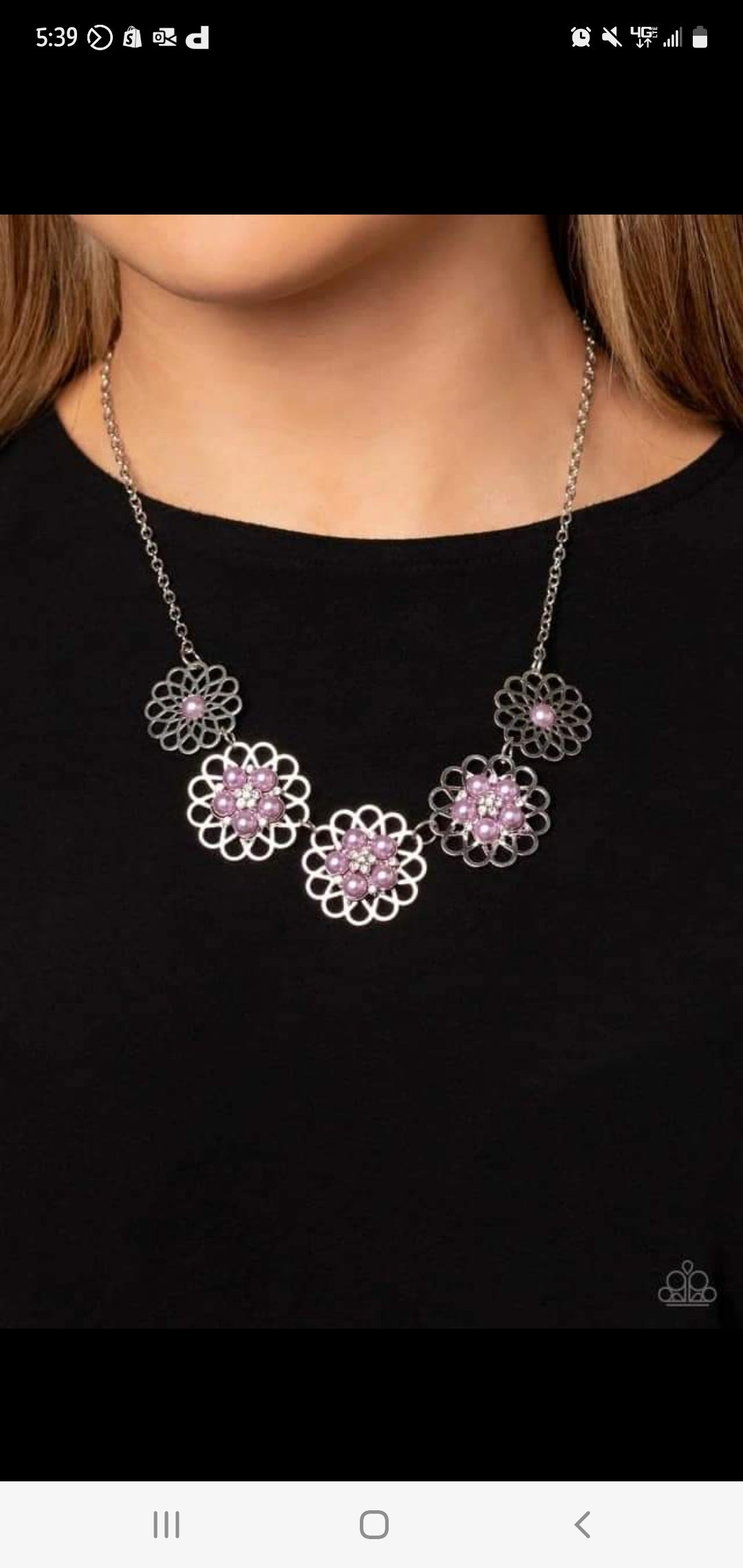 Meadow pearl purple blue short necklace