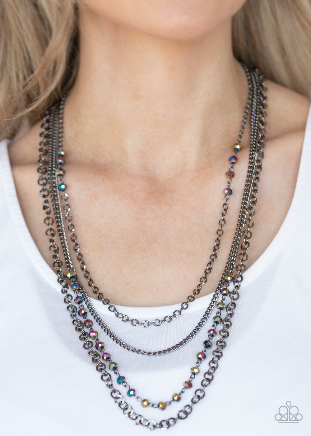 Flickering Lights - Multi oil layered necklace 42xx