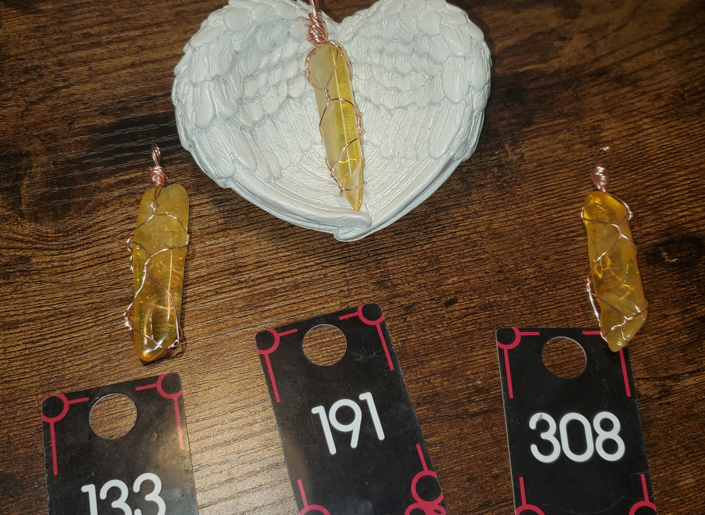 iridescent Yellow aura pendants