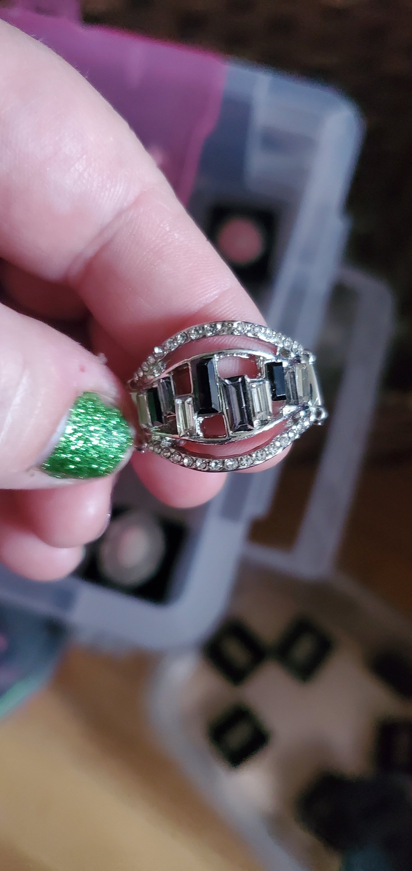 Treasure Chest Charm band- black ring papa