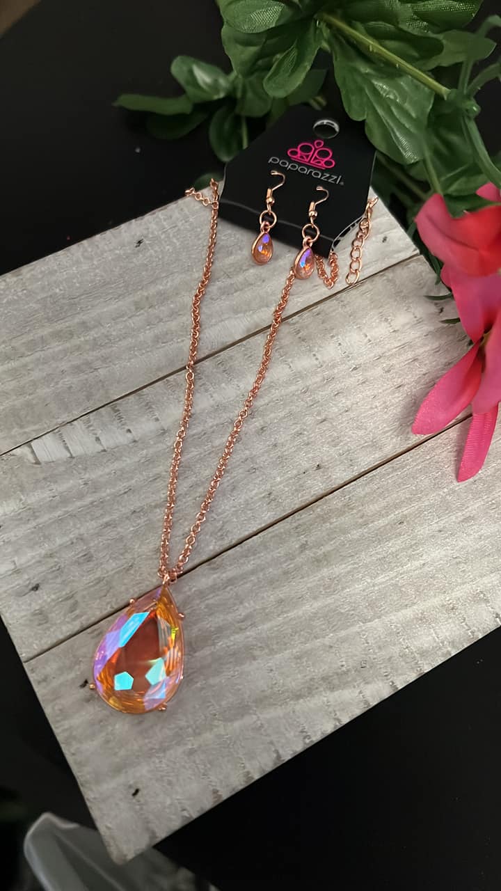 Rose gold ring copper band ring set