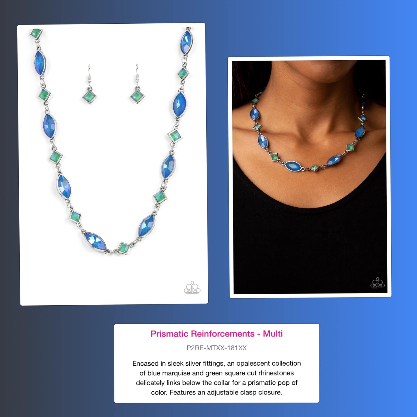 Prismatic Reinforcements - Multi short iridescent necklace 181XX