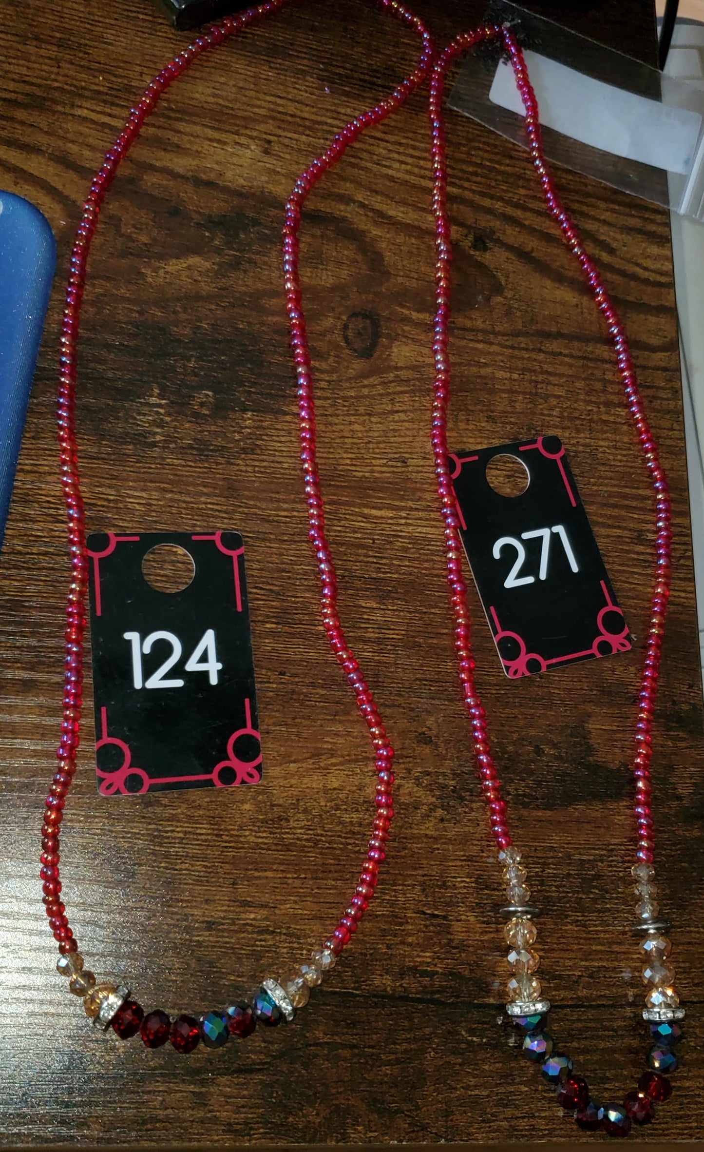 Desiree red iridescent necklace