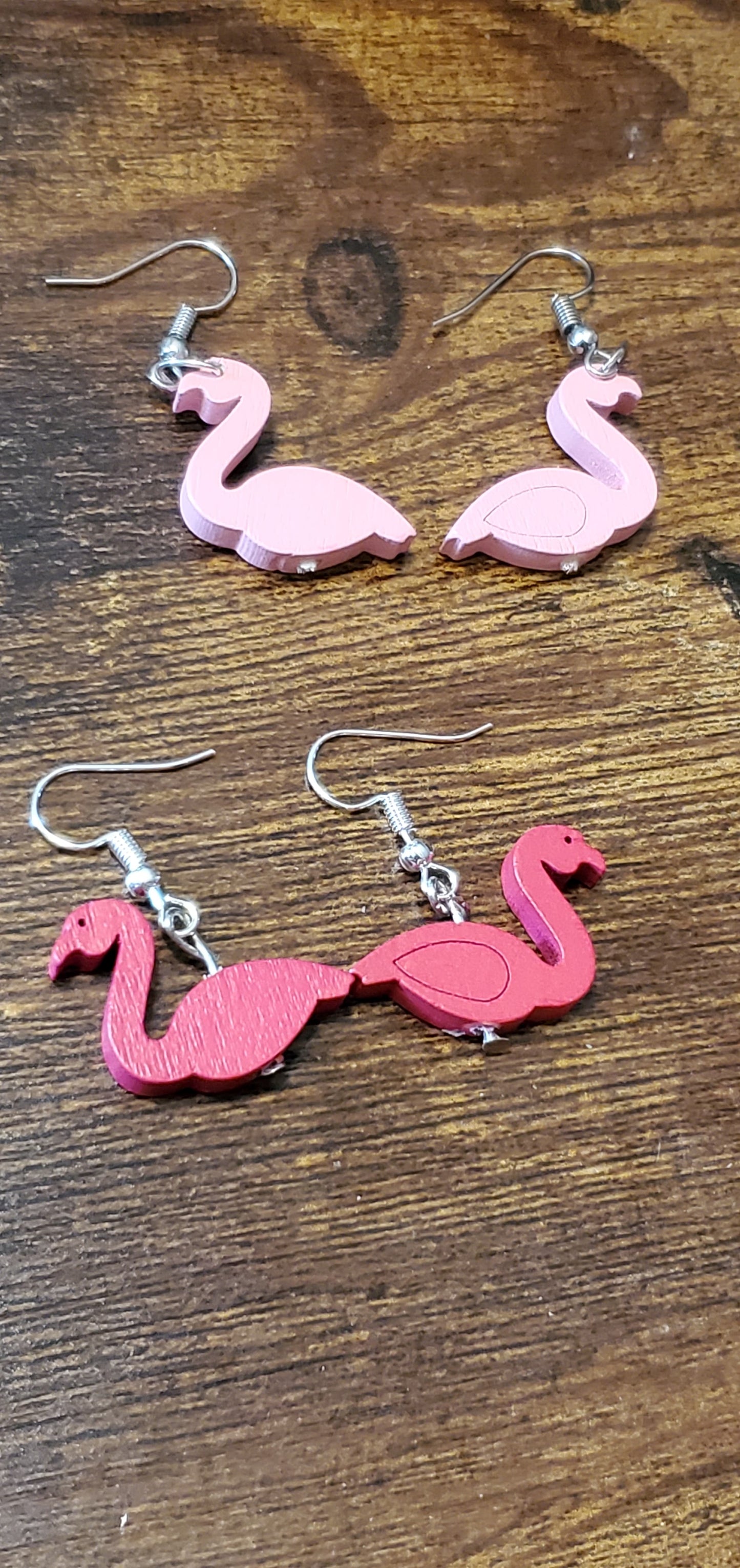 Pink flamingos handmade earrings