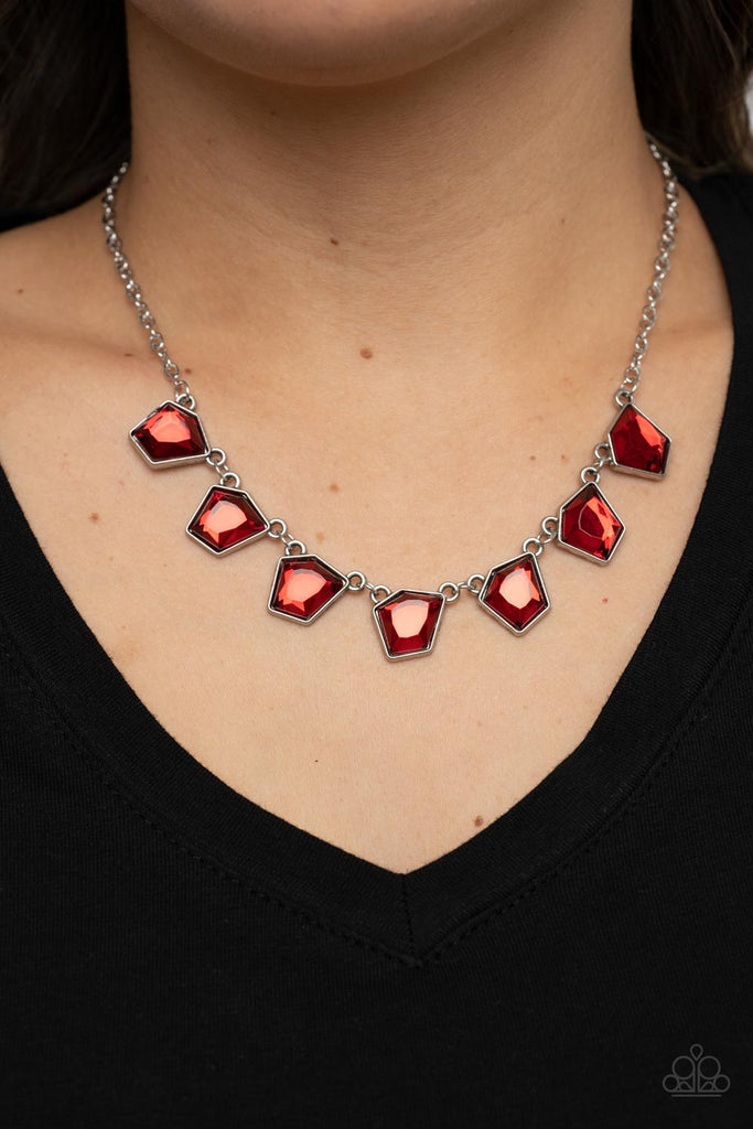 experimental Edge red short necklace