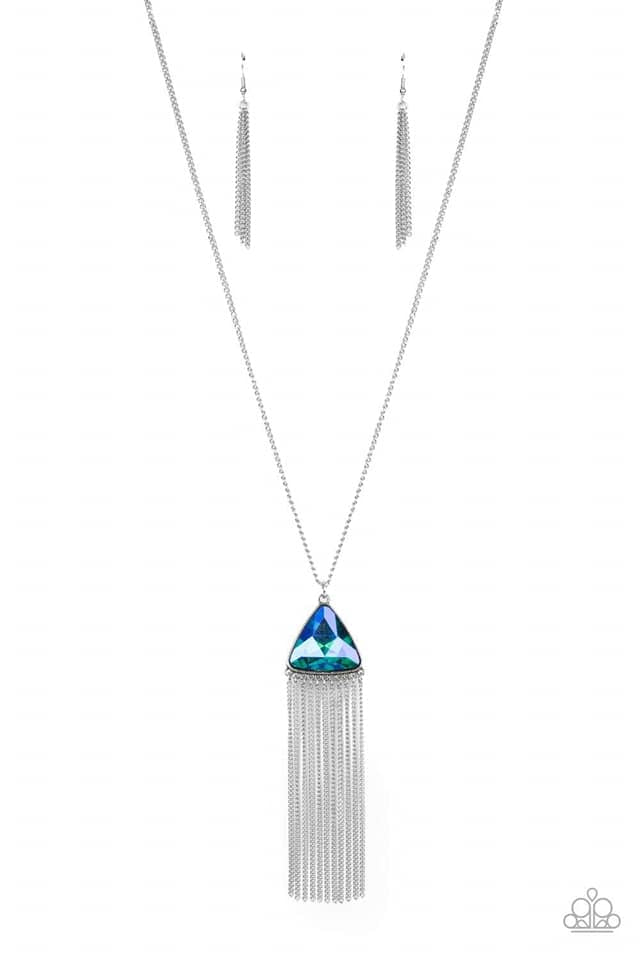 Proudly Prismatic - Blue long necklace oil