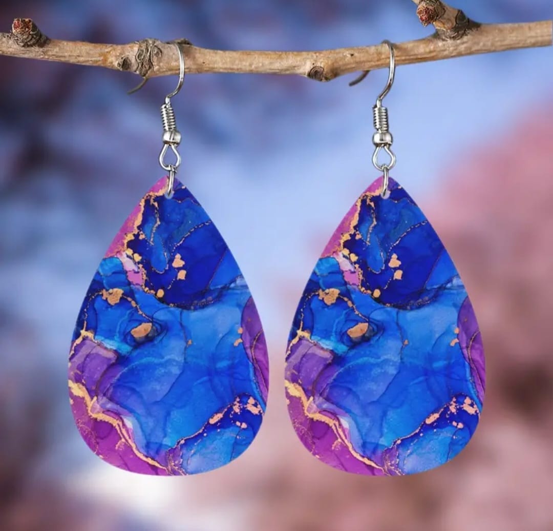 Royal blue purple earrings 3144