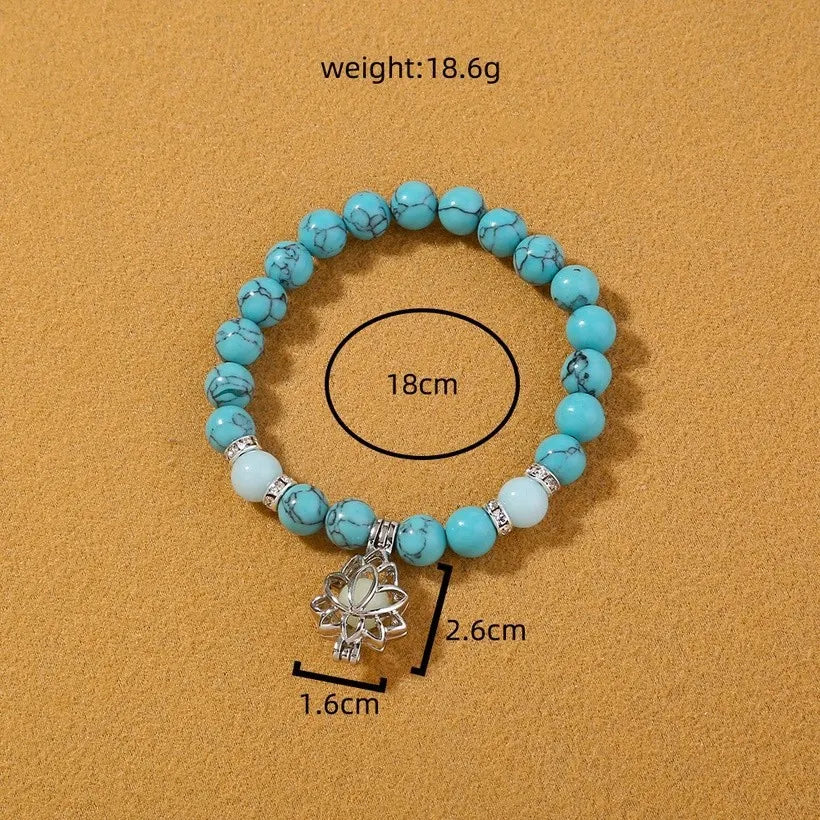 The moon lotus glow in dark bracelet 7456