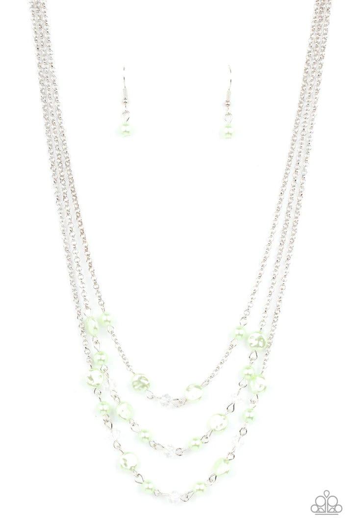 let the record green short necklace