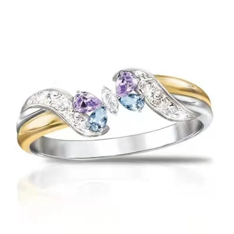 Dainty butterfly band multi ring