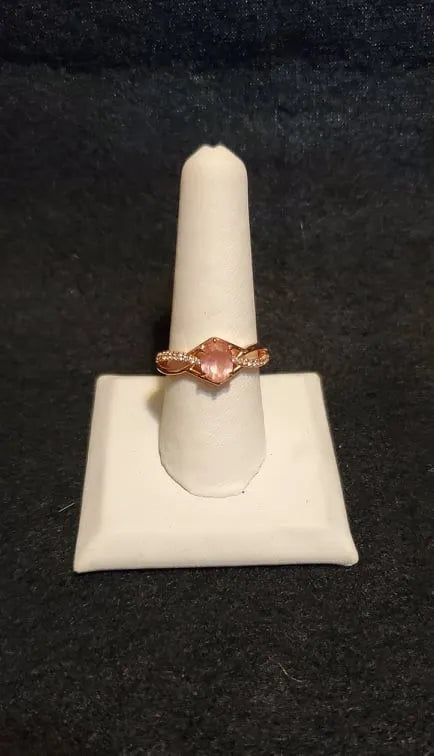 Rose copper ring band sz 9