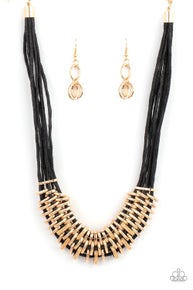 Lock, Stock, and SPARKLE - Gold necklace long