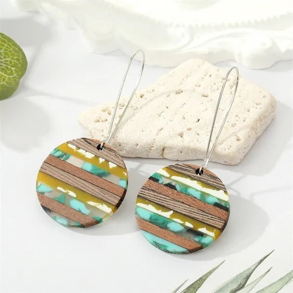 wood circles earrings 3440