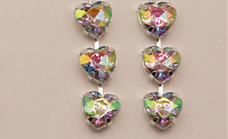 Love is art red iridescent earrings 4717