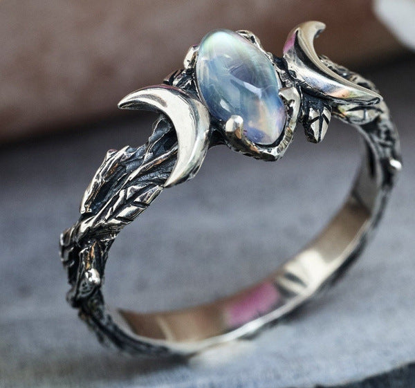 Moon opal ring 9626 band