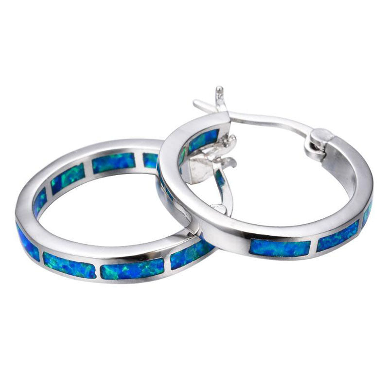 Shelled iridescent hoop earrings 0618