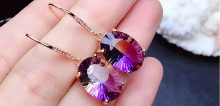 Wowizer purple oil earrings