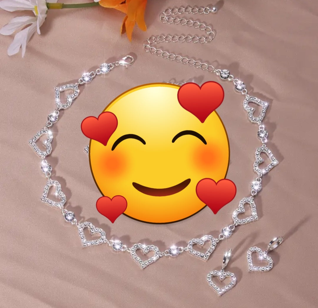 Lovely heart white set