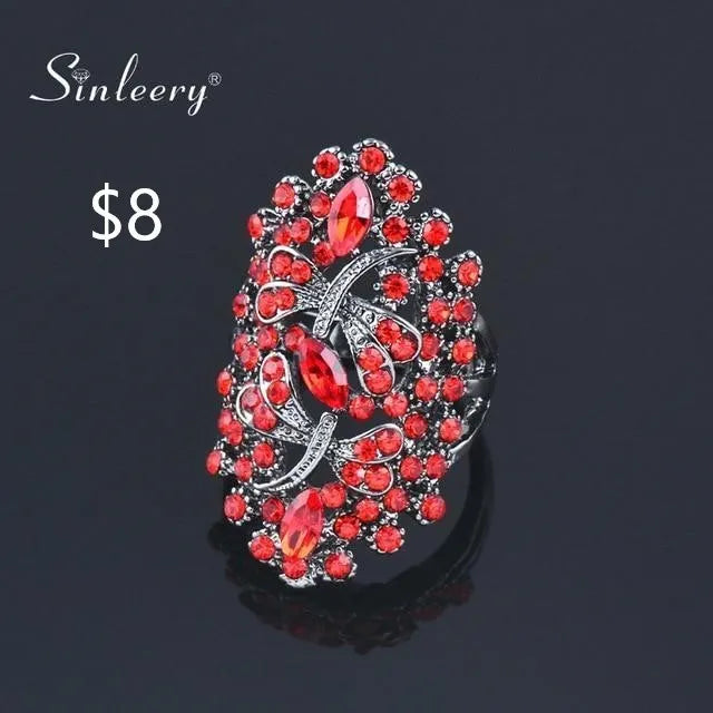 dragonfly red ring sz 6 band