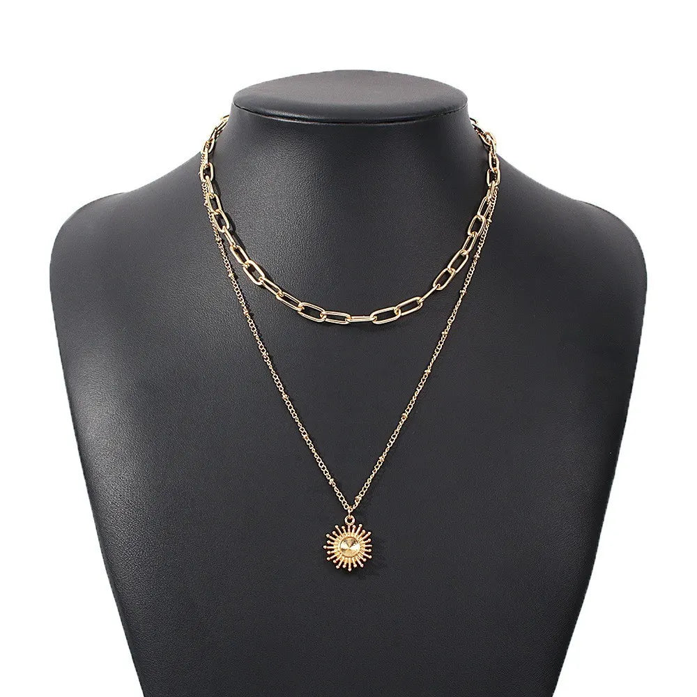 Sunflower of the day silver/ gold necklace