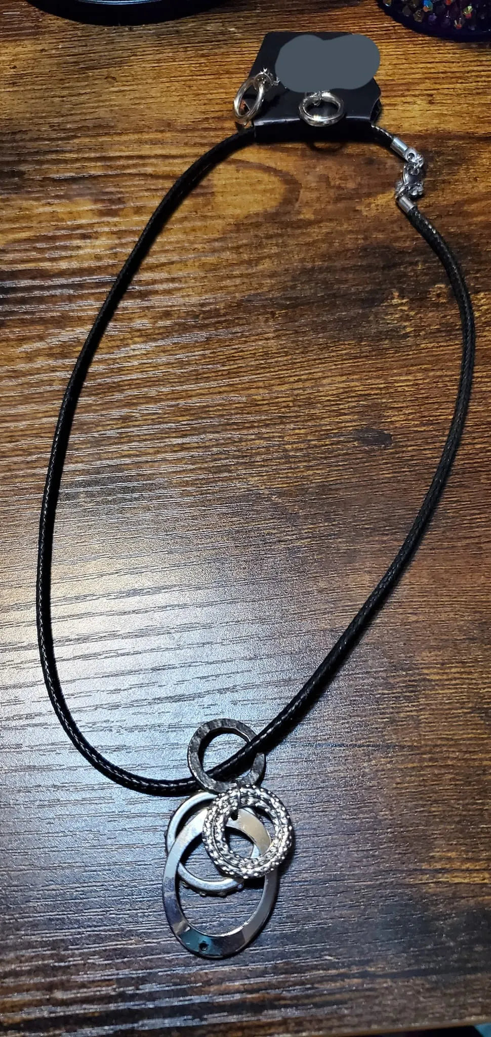 Oval silver set necklace