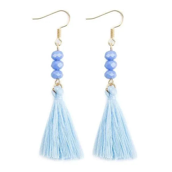 tassel for two blue orange earrings 5218