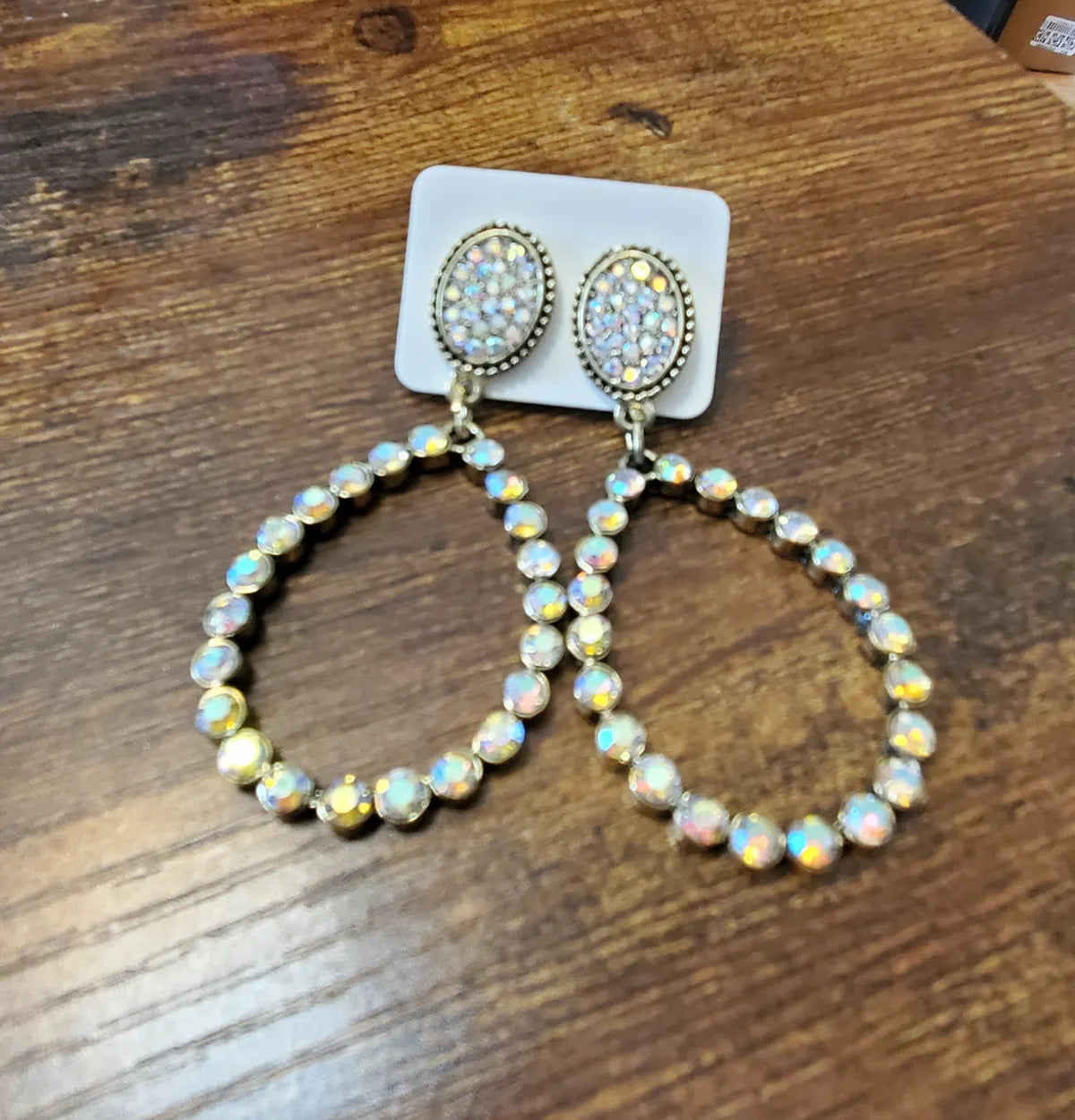 Glistening iridescent earrings