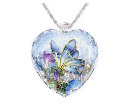 grace heart butterfly necklace mom