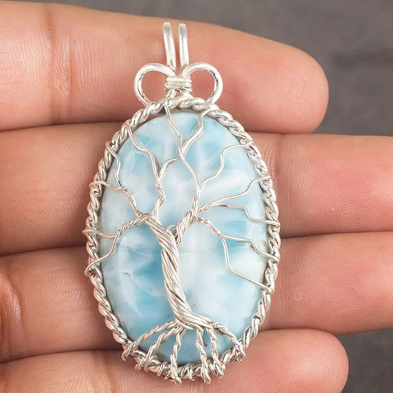 tree in the sky short blue necklace 7997