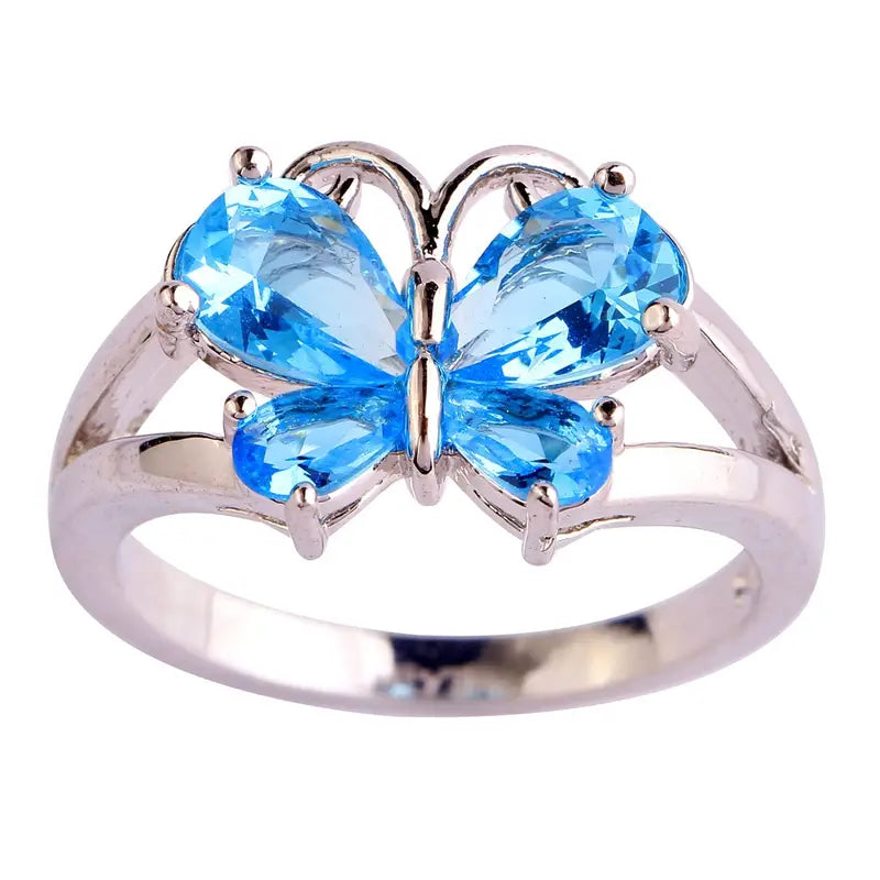 butterfly of hope blue ring sz 10 3944