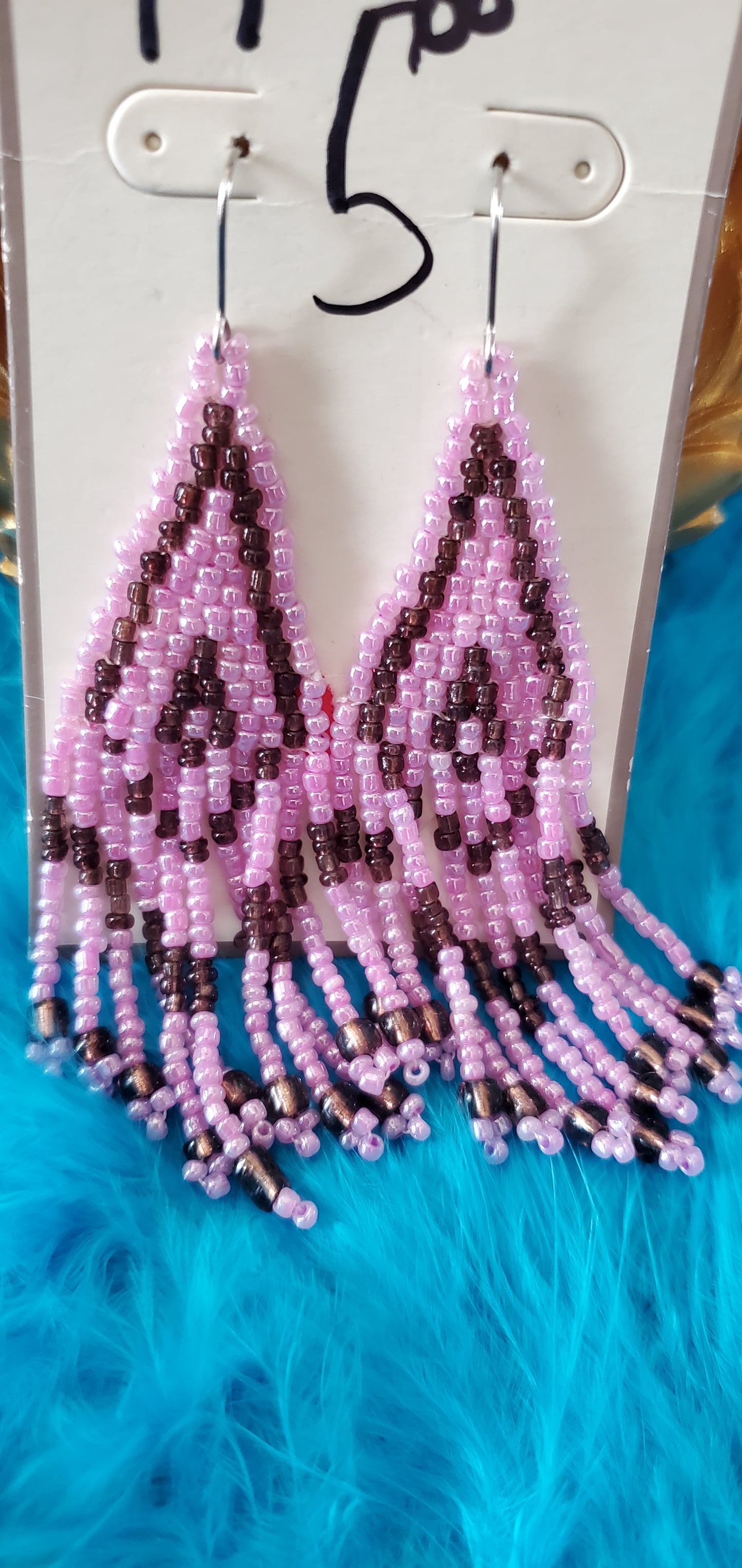 light beaded lilac purple earrings