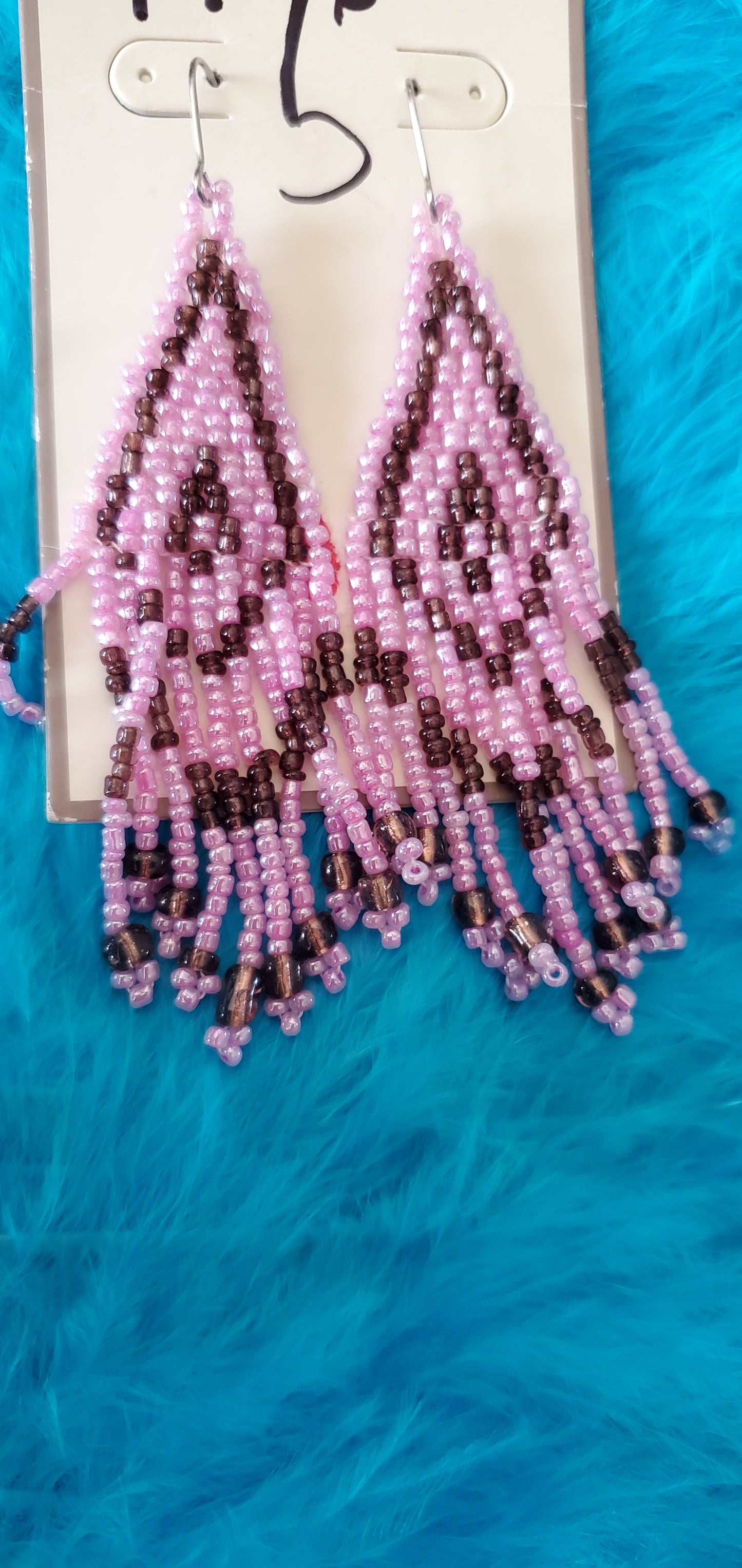 light beaded lilac purple earrings