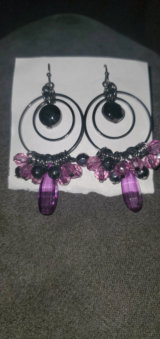 Purple crystal earrings