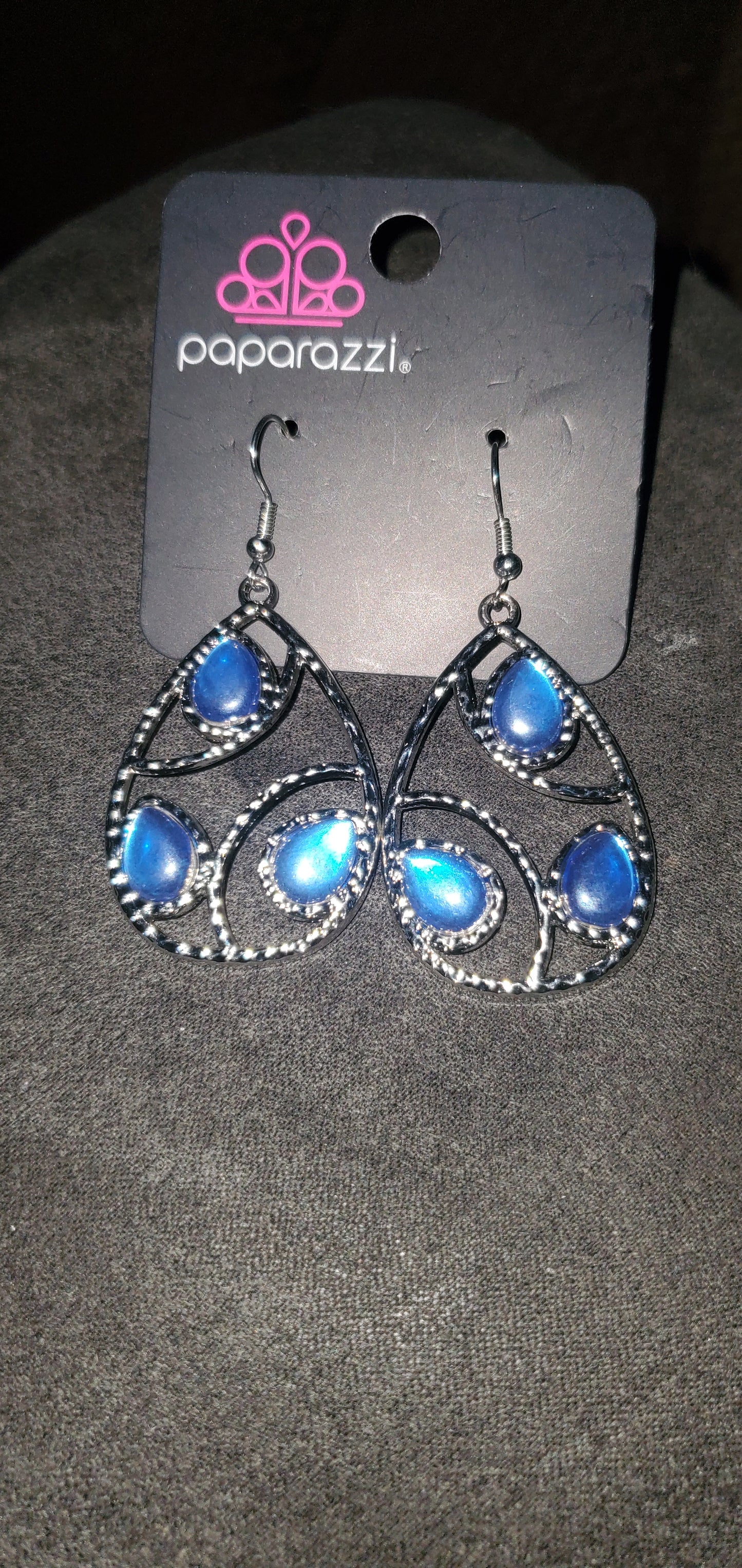 Moon glow blue earrings papa