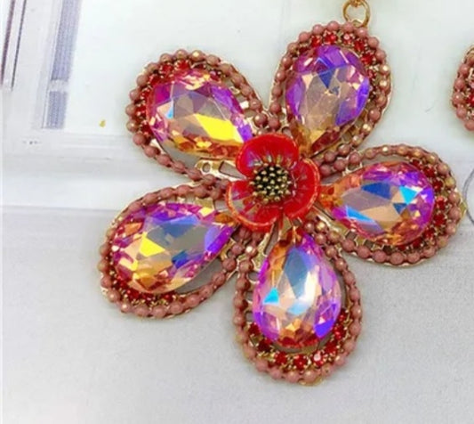 iridescent Flower short necklace