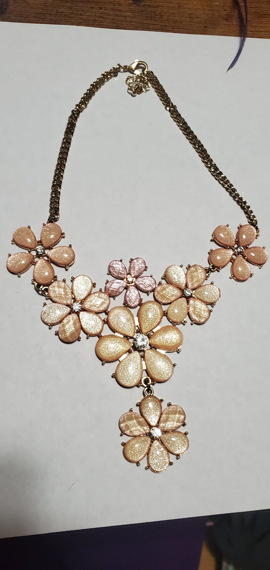 Bouquet rose flower short necklace 4723