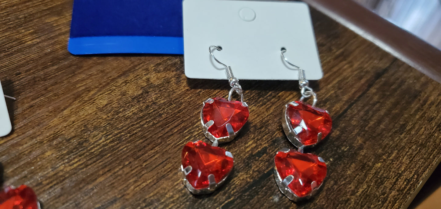 light as a feather red heart earrings 7764