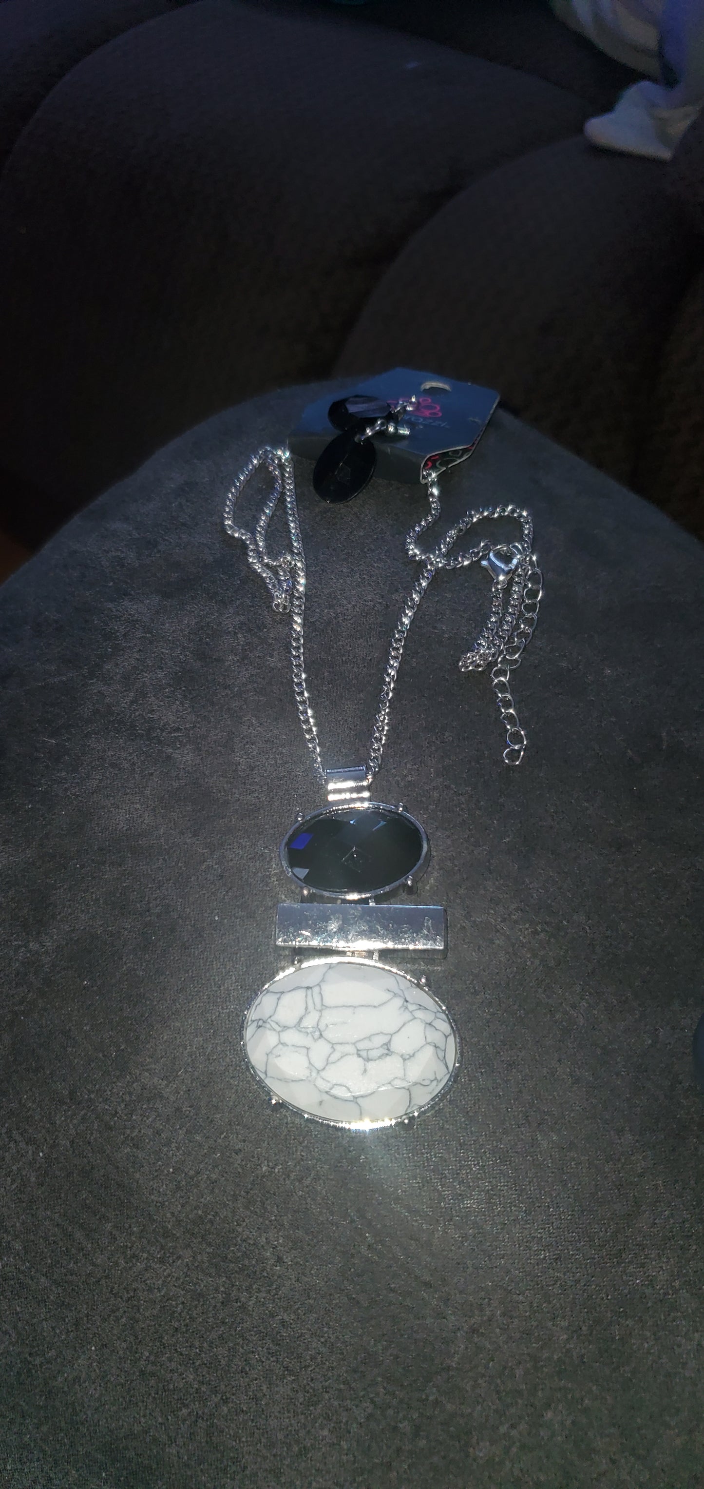 eclectic black and white short necklace papa