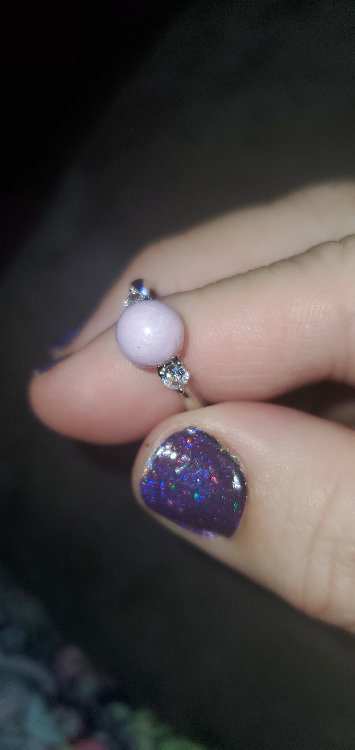 candy iridescent acrylic Pearl Ring 5079 adjustable