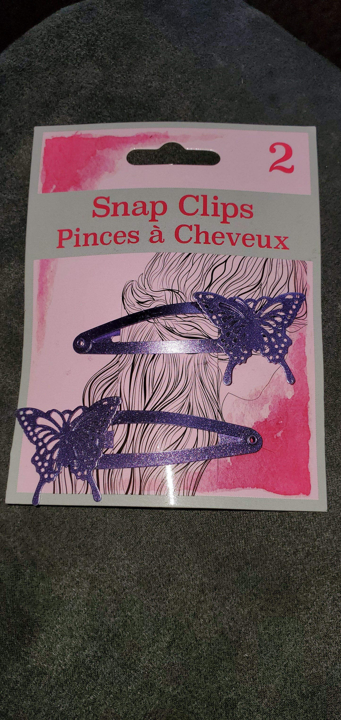 Lilac butterfly snap hair 7084