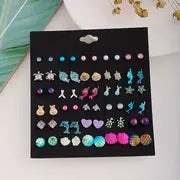 ocean sea creatures multiple earrings posts studs 7866