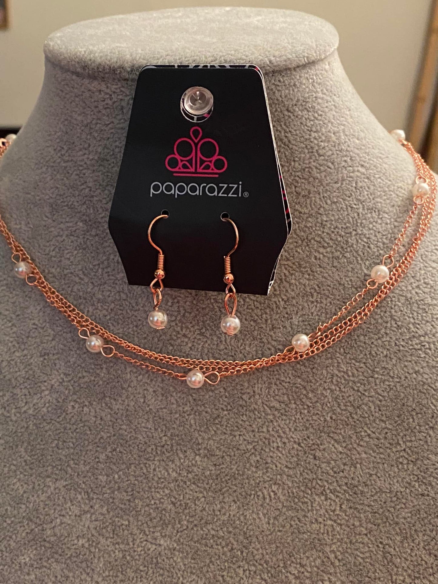 Daintily Dapper - Copper Pearl Choker Necklace-Papa