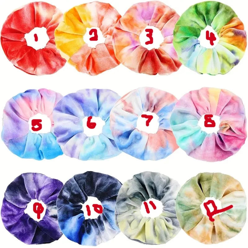 tie dye hair scrunchies