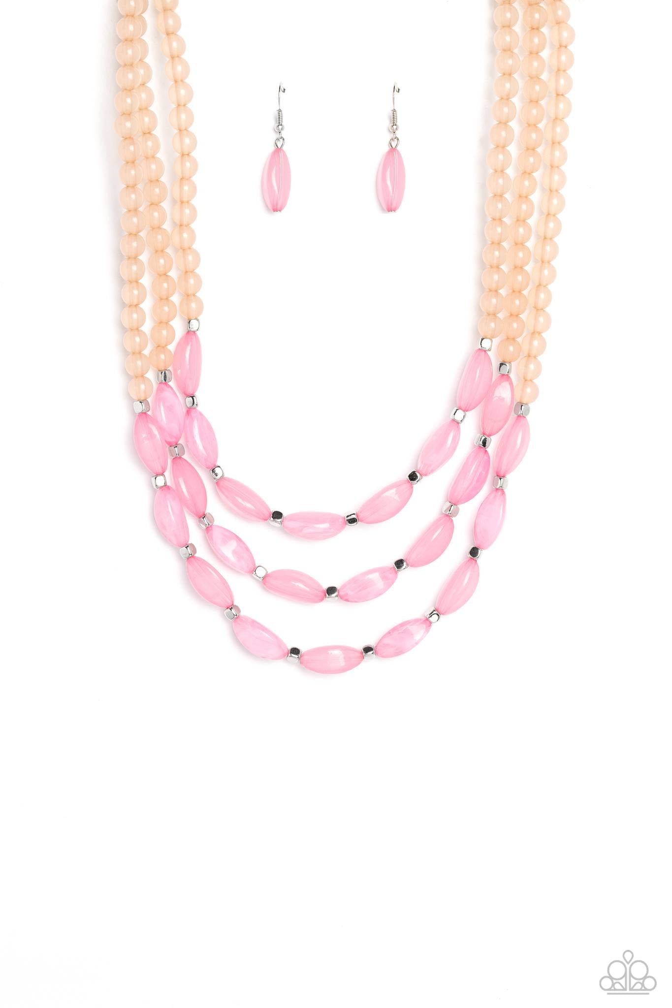 I bead you now pink layered necklace papa