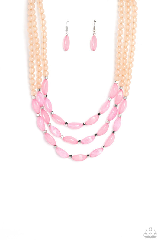 I bead you now pink layered necklace papa