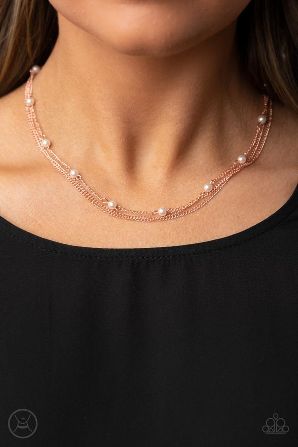 Daintily Dapper - Copper Pearl Choker Necklace-Papa