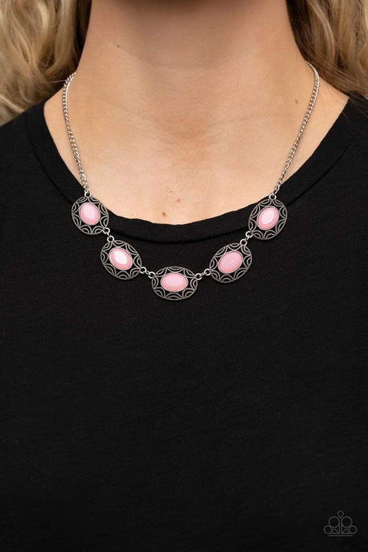 Sunshine Shimmer pink short necklace