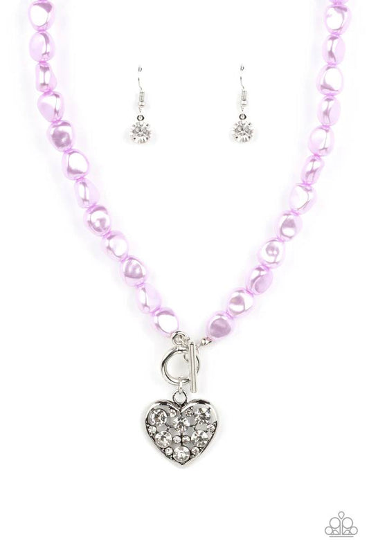 color me smitten purple heart short necklace